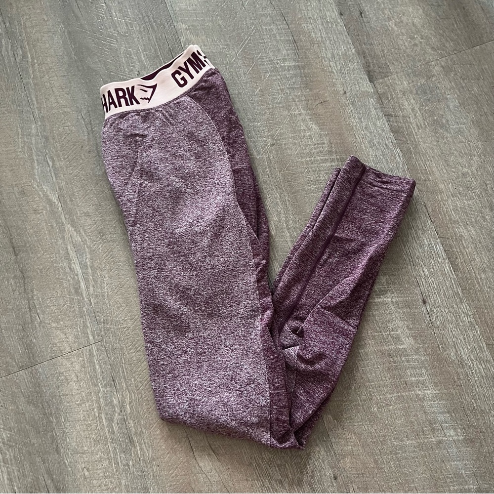 Gymshark Flex Leggings - Dark Ruby Marl/Blush Nude